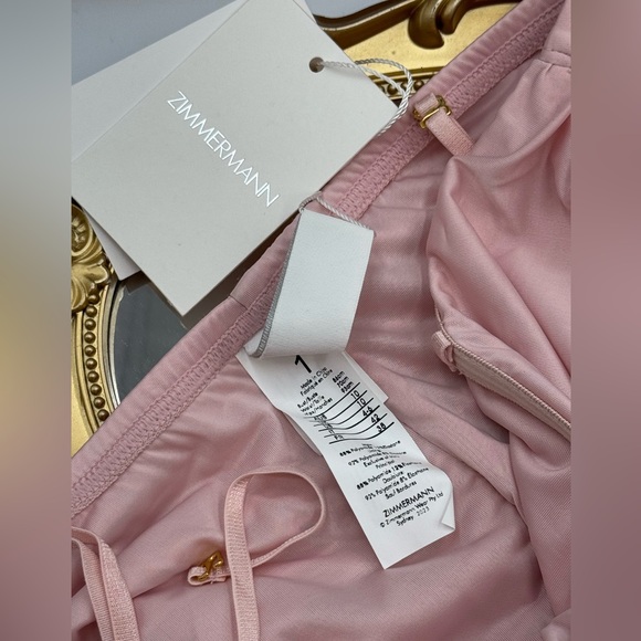 🆕 ZIMMERMANN 🧿 NWT August Drape Bow 1PC Bathing Suit - Dusty Pink Sz 1 US 4/6 - Picture 13 of 16